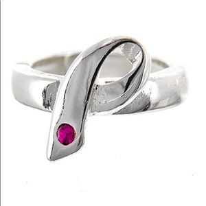 Awareness ribbon ring pink stretchy